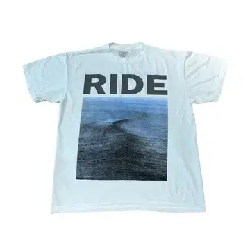 새상품 L 라이드 RIDE 프린트 티셔츠 화이트