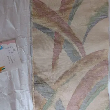 나고야 오비(약 24cm) 다색 파도 무늬 얇은 명주