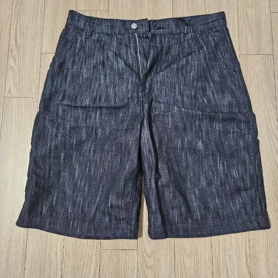 L] Road Zone Gray Slub Washing Bermuda Denim Short Pants on