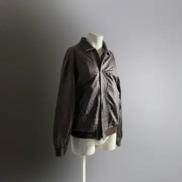 '유럽 빈티지 램 가죽 자켓 스윙 탑 90s