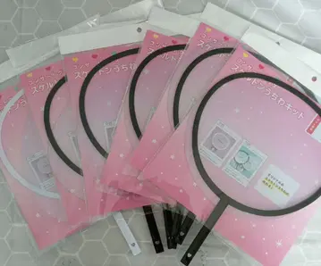 세리아 스켈레톤 부채 키트 화이트 1개, 블랙 5개, 데코레이션