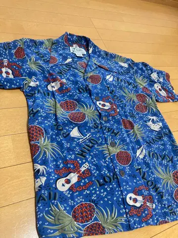 AVANTI 알로하 셔츠 반팔 실크 100%