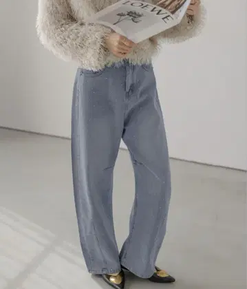 큐빅 커브 데님 팬츠