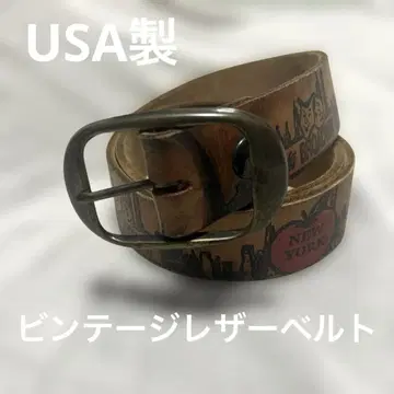 벨트 가죽 34 USA제 ROCKETTES NEWYORK 빈티지