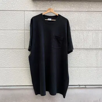 90s USA제 블랙 빅 사이즈 포켓 부착 티셔츠 XXL 빈티지