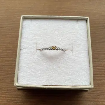 오렌지 다이아 링 플라티나 컬러 다이아