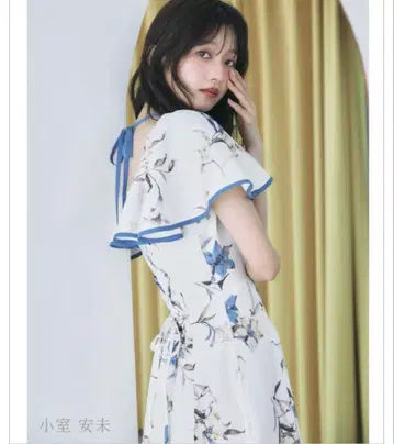 릴리 프린트 플레어 슬리브 백 레이스업 원피스