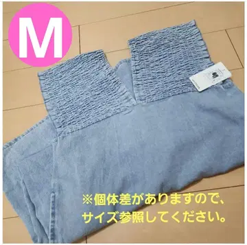 시마무라 데님 셔링 원피스 색스 블루 M