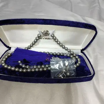펄(블랙) 목걸이, 염주, 귀찌