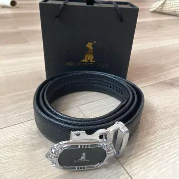 HFL KANGAROO 블랙 가죽 벨트 남성용 박스 있음