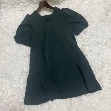 가격 인하 SNIDEL 스나이델 그린 무지 퍼프 슬리브 원피스 새상품급