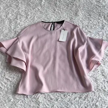 자라 우먼 자라 우먼 새상품 소매 프릴 컷 티셔츠 핑크 S