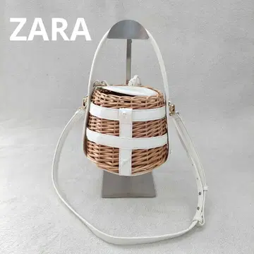 ZARA 자라 원형 2way 바스켓백 숄더 핸드 화이트