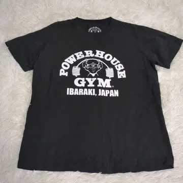 POWERHOUSE GYM 파워하우스 헬스장 티셔츠 이바라키 L 블랙