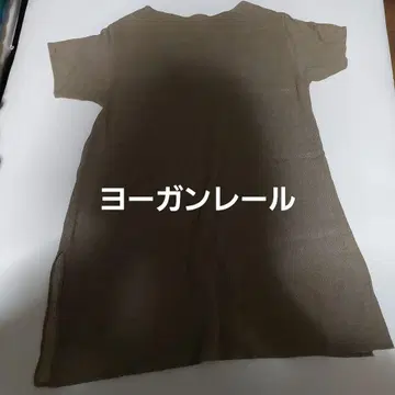 요건 레일 M 브라운 반팔 튜닉 면 린넨