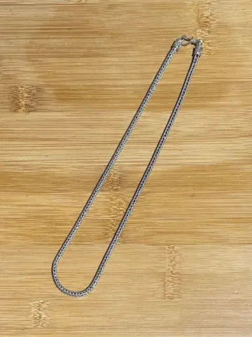 실버 에스닉 목걸이 체인 뜨개질