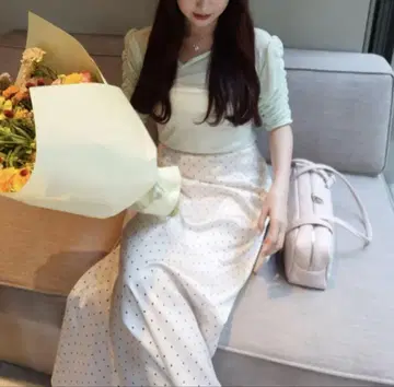 한정품 muguet melon sheer gather tops