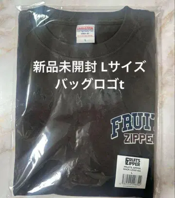 후르츠 지퍼 백 로고 티셔츠 백 로고 티셔츠 L