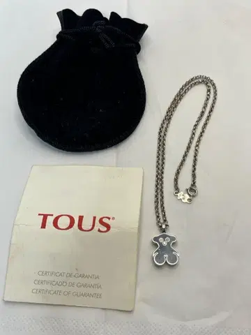 새상품급 TOUS 스테인리스 스틸 다이아몬드 목걸이