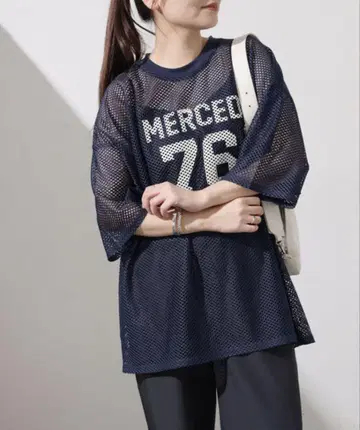 메쉬 네이비 티셔츠 76