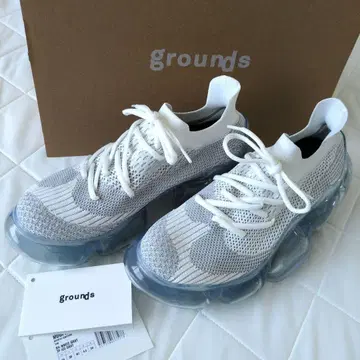 grounds 24cm 화이트/그레이 메쉬 스니커즈