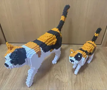 JEKCA 삼색 고양이 부모와 자식 세트 조립 완료품