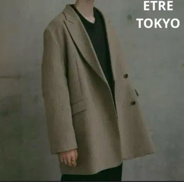 ETRE TOKYO 피크 라펠 울 자켓 S 베이지