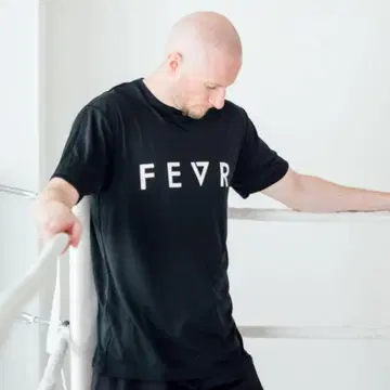 FEVR 포에버 속건성 로고 드라이 티셔츠 블랙 M