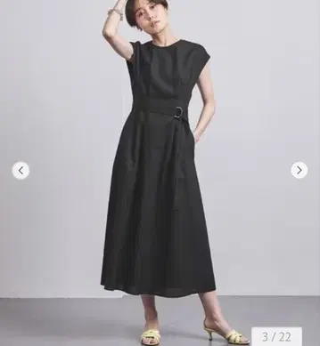 유나이티드 애로우즈 슬리브리스 원피스 블랙 36