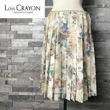 Lois CRAYON 로이스크레용 보타니컬 플라워 무늬 플리츠 스커트