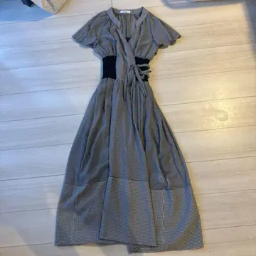 SNIDEL 허리 리브 시어 오간 원피스 사이즈 1 스나이델