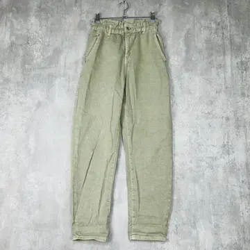 ZARA 자라 데님 팬츠 짙은 그린 더스티 그린 허리 밴딩