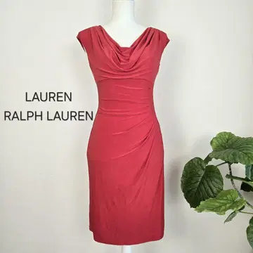 LAUREN 랄프 로렌 원피스 드레스 타이트 4 빨간색 무릎 기장 레드