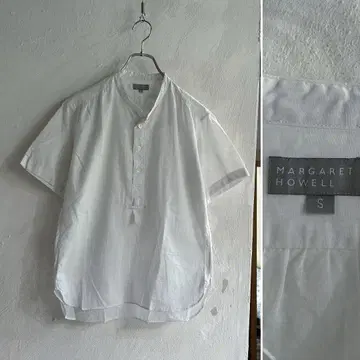새상품급 마가렛 호웰 밴드 카라 풀오버 린넨 셔츠