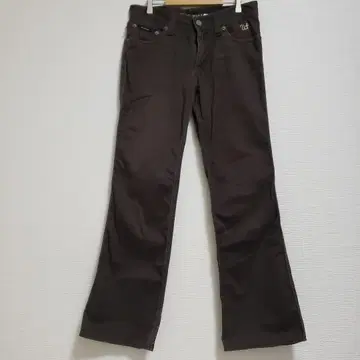 Win & Sons 브라운 플레어 팬츠 자수 로고