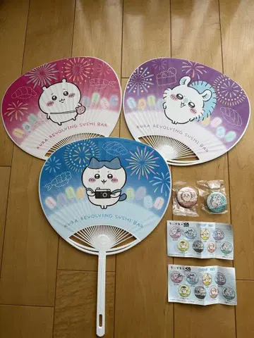 오리지널 부채 치이카와 (먼작귀) 하치와레 모몽가 캔뱃지 시사 아노코