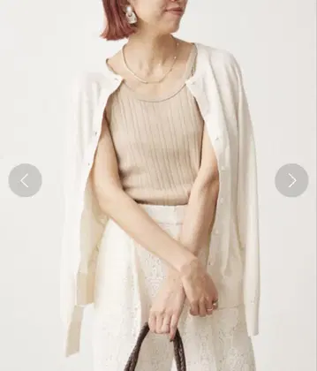 이에나 린넨 크루넥 가디건