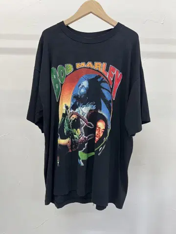 밥 말리 티셔츠 블랙 90s raptee