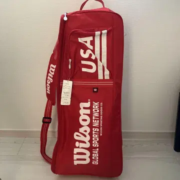 윌슨 빨간색 라켓 백 USA 로고