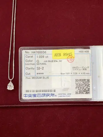 PT 다이아몬드 페어 쉐이프 목걸이 1.028ct 감정서 포함