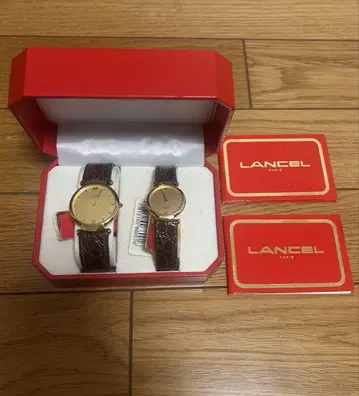 LANCEL 페어 워치 가죽 벨트 브라운