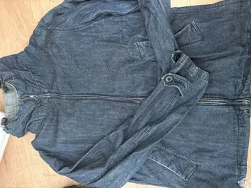 후드 부착 다크 블루 데님 자켓 글로벌 워크