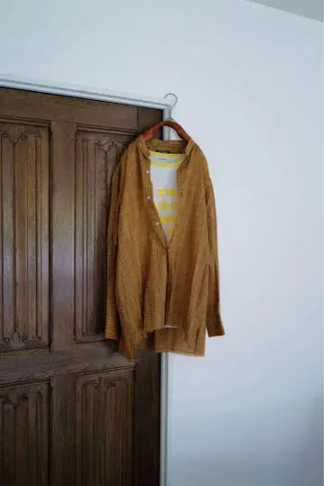 MAATEE&SONS 감잎 Ex 무늬 Gingham 프릴 셔츠