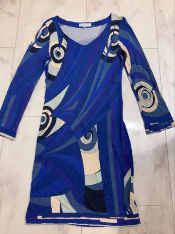EMILIO PUCCI 기하학 패턴 미니 원피스