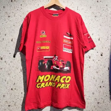 MONACO GRAND PRIX 레이싱 프린트 티셔츠 모나코 레드
