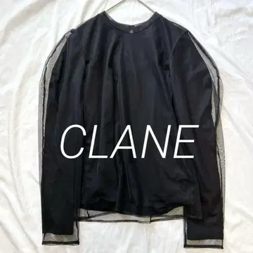 CLANE 클라네 메쉬 레이어드 탑 블랙 검정 긴팔