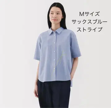 무인양품 냉감 레귤러 카라 반팔 셔츠 M 사이즈