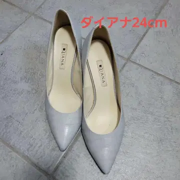 다이애나 펌프스 하이힐 악어 엠보싱 일본제 블루 24cm