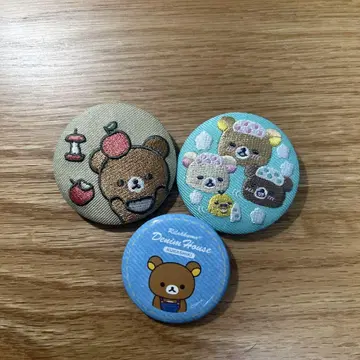 코리락쿠마 자수 캔뱃지 리락쿠마 3개 세트