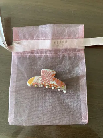 ALEXANDRE 꽃무늬 헤어 클립 약 8cm
